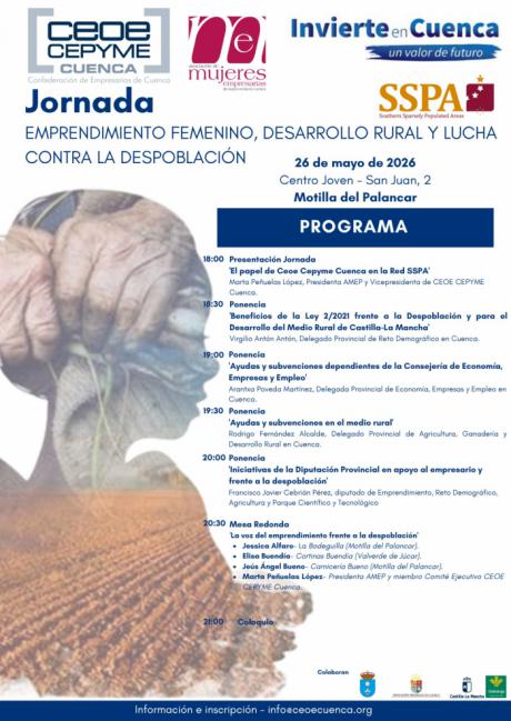 Motilla del Palancar acogerá una jornada sobre emprendimiento femenino y desarrollo rural