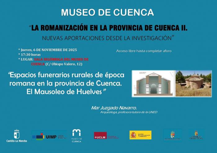 El Museo de Cuenca acoge la conferencia sobre espacios funerarios romanos en Huelves