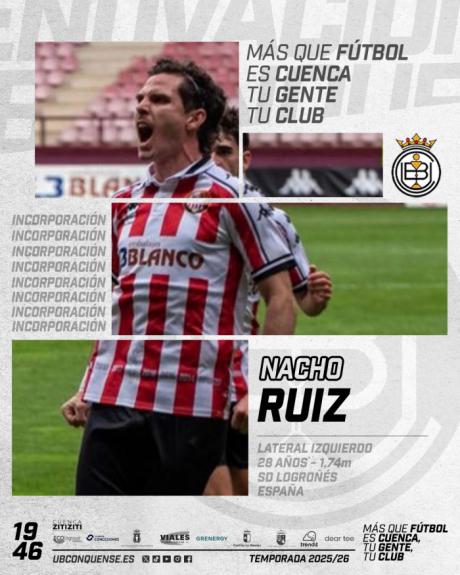 La UB Conquense refuerza su defensa con la incorporación del lateral izquierdo Nacho Ruiz, procedente de la SD Logroñés