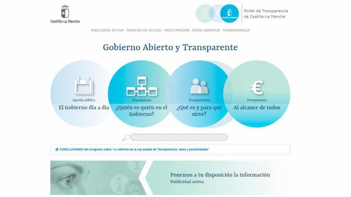 El Portal de Transparencia de Castilla-La Mancha recibió durante los siete primeros meses de 2018 casi 32.000 visitas