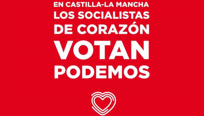 La Junta Electoral de Castilla-La Mancha ordena la retirada del cartel de Podemos con la cara de García-Page
