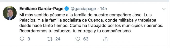 García-Page lamenta la muerte del alcalde de Alcohujate y destaca su entrega
