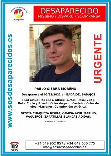 Desde Colegio de Médicos de Cuenca pedimos máxima difusión y ayuda en la búsqueda del joven desaparecido Pablo Sierra