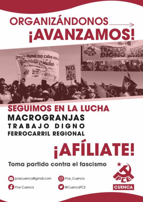 El Partido Comunista en Cuenca presenta la campaña ‘Organizándonos ¡AVANZAMOS!
