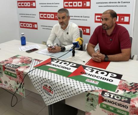 CCOO y UGT convocan paros el 15 de octubre para mostrar solidaridad con el pueblo palestino