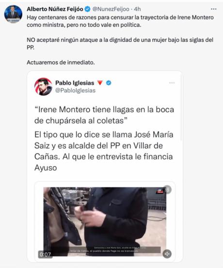 El PP abre expediente al alcalde Villar de Cañas por insultar a Irene Montero