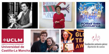 Premian a Vivo Cuenca, Luis Castillo, UCLM, Ana Belén Yuste, Fundación Antonio Pérez, Isolina Martínez, Álex Sorian y Leticia Moreno en los Premios Ciudad de Cuenca 2025
