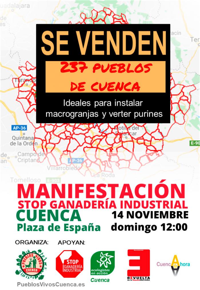 Pueblos Vivos Cuenca convoca una manifestación para denunciar la “venta” de los pueblos a los promotores de macrogranjas