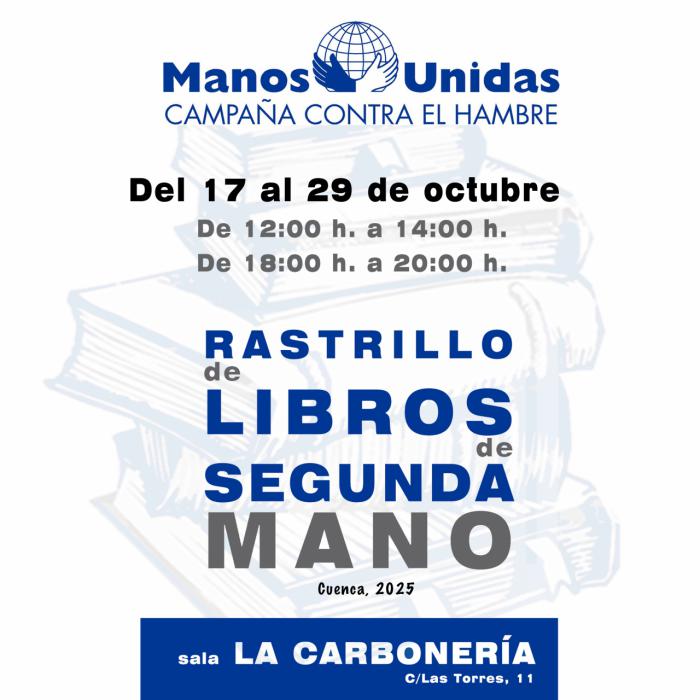 Manos Unidas celebra en Cuenca su Rastrillo de Libros usados para fomentar la lectura y la sostenibilidad