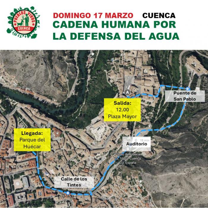 Cadena humana este domingo en Cuenca para reclamar mayor protección del agua ante la creciente contaminación por nitratos