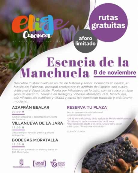 Elige Cuenca repite este sábado 8 de noviembre la ruta ‘Esencia de La Manchuela’ para disfrutar de patrimonio y sabores conquenses