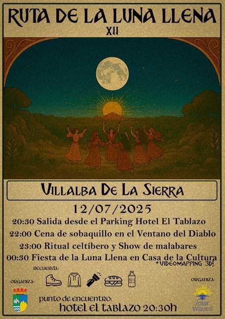 Villalba de la Sierra celebra la II Ruta de la Luna Llena el 12 de julio con historia, naturaleza y espectáculo