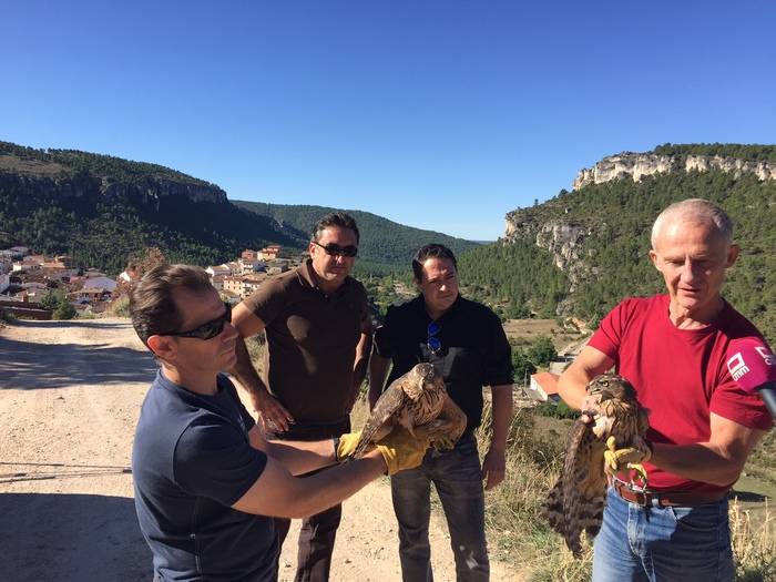 El Centro de Recuperación de Fauuna Silvestre de Albaladejito libera dos azores y un búho real en Cañizares