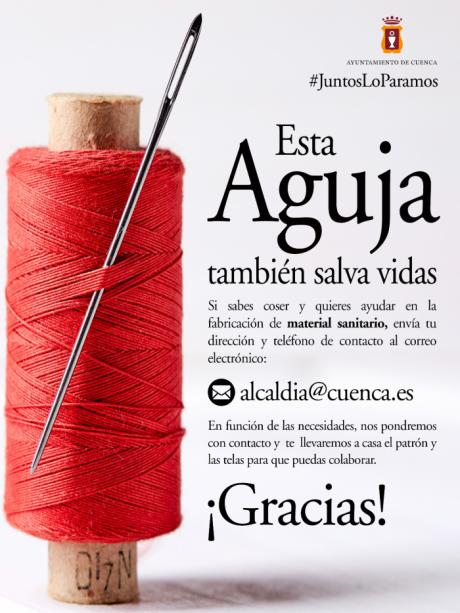 El Ayuntamiento de Cuenca coordina una iniciativa solidaria para fabricar batas impermeables para el hospital