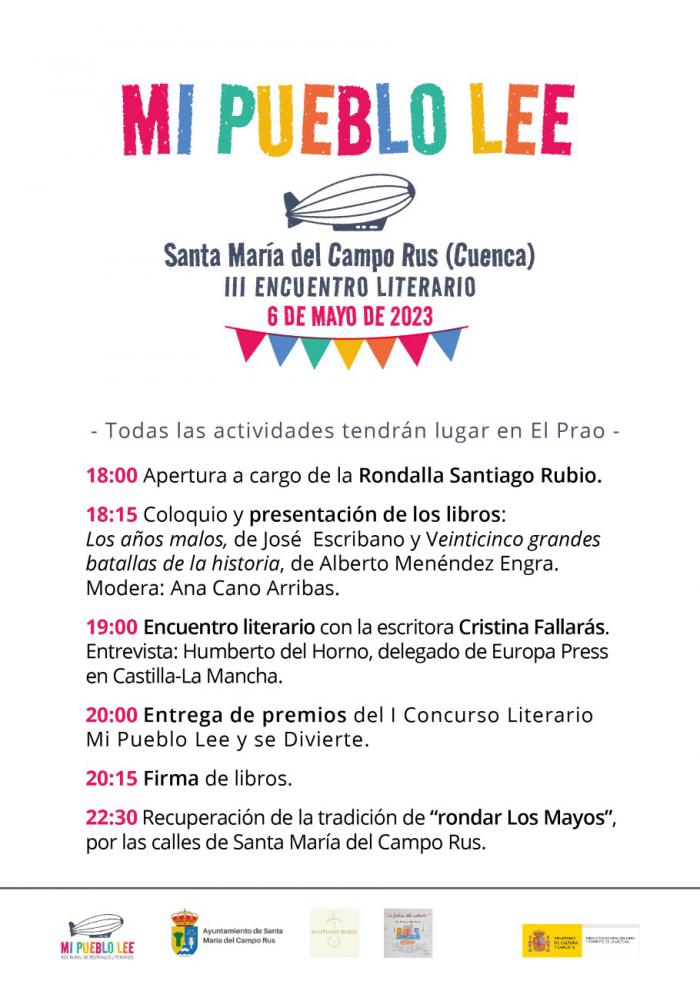Santa María del Campo Rus celebra su III Festival Literario «Mi pueblo lee»