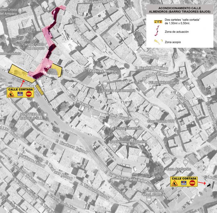 Las obras de urbanización de la calle Almendros implican cortes de tráfico desde este lunes 