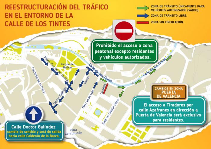 La calle Tintes será peatonal desde el 5 de septiembre