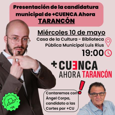 +CUENCA Ahora presentará este miércoles 10 de mayo su candidatura municipal de Tarancón encabezada por David Cardeñosa