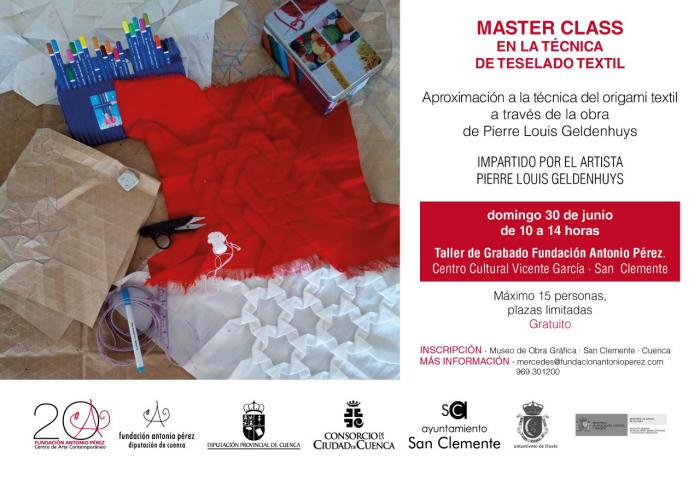 El artista Pierre Louis Geldenhuys realizará una Master Class en la técnica de teselado textil en el Museo de Obra Gráfica de San Clemente