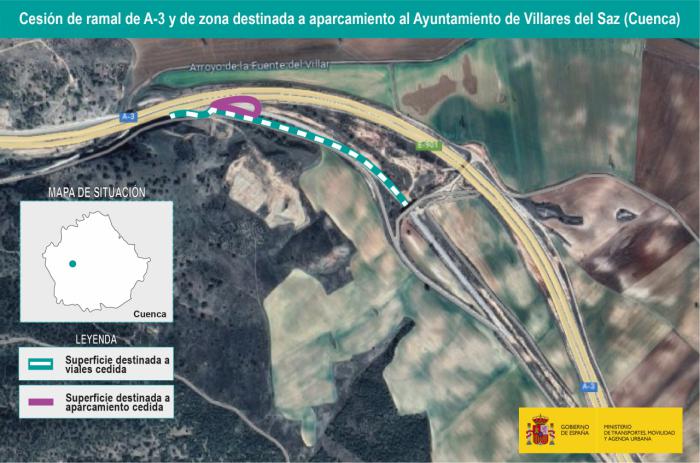 El Ministerio de Transportes cede al Ayuntamiento de Villares del Saz un tramo de la antigua autovía A-3