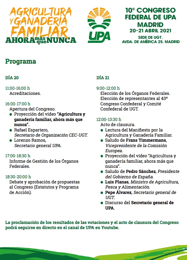 Una apuesta por agricultura y ganadería familiar en el X Congreso de UPA