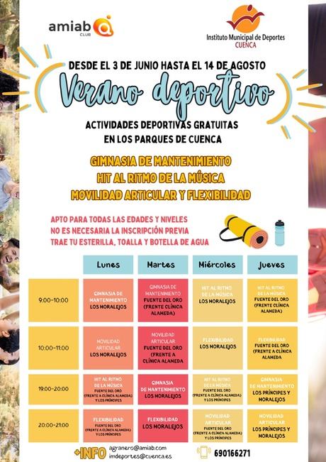 El Verano Deportivo vuelve el martes 3 de junio a los parques de Los Moralejos, Fuente del Oro y Los Príncipes
