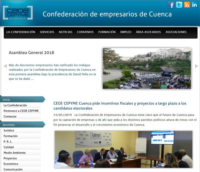 La web y las redes sociales de CEOE CEPYME Cuenca multiplican su seguimiento