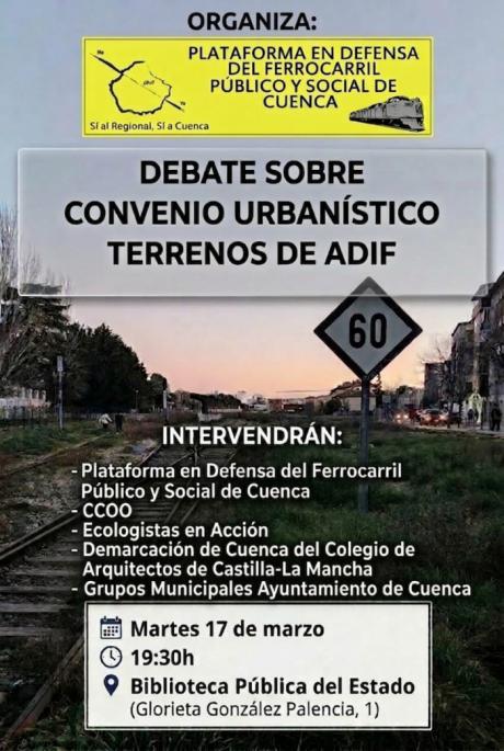 El Partido Comunista rechaza el convenio para los terrenos de ADIF y participa en el debate promovido por la Plataforma del Ferrocarril