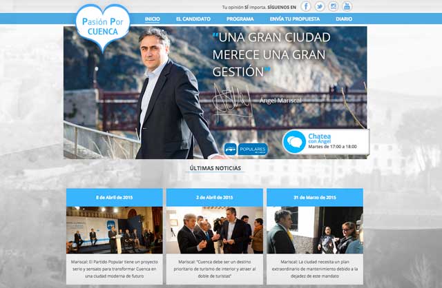 Alcaldemariscal.es es su web como candidato a la alcaldía y se activará esta noche