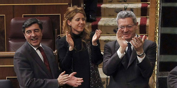 Gallardon aplaude rechazo proposicion PSOE aborto.Fuente cadenaSER